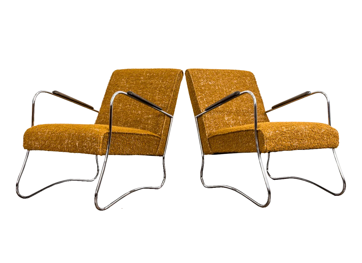 Bauhaus stijl fauteuils, jaren 1950, Polen, set van 2