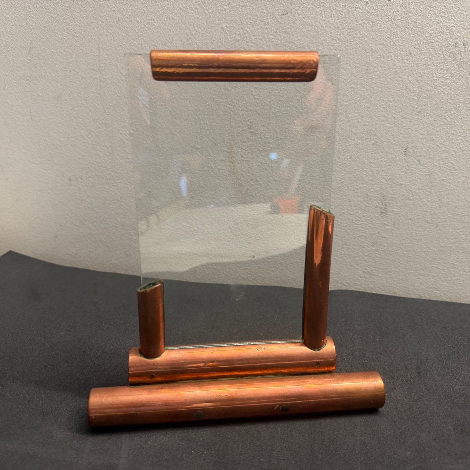 Authentic 1930s Art Deco Copper And Glass French Picture Frame photo Home Decor