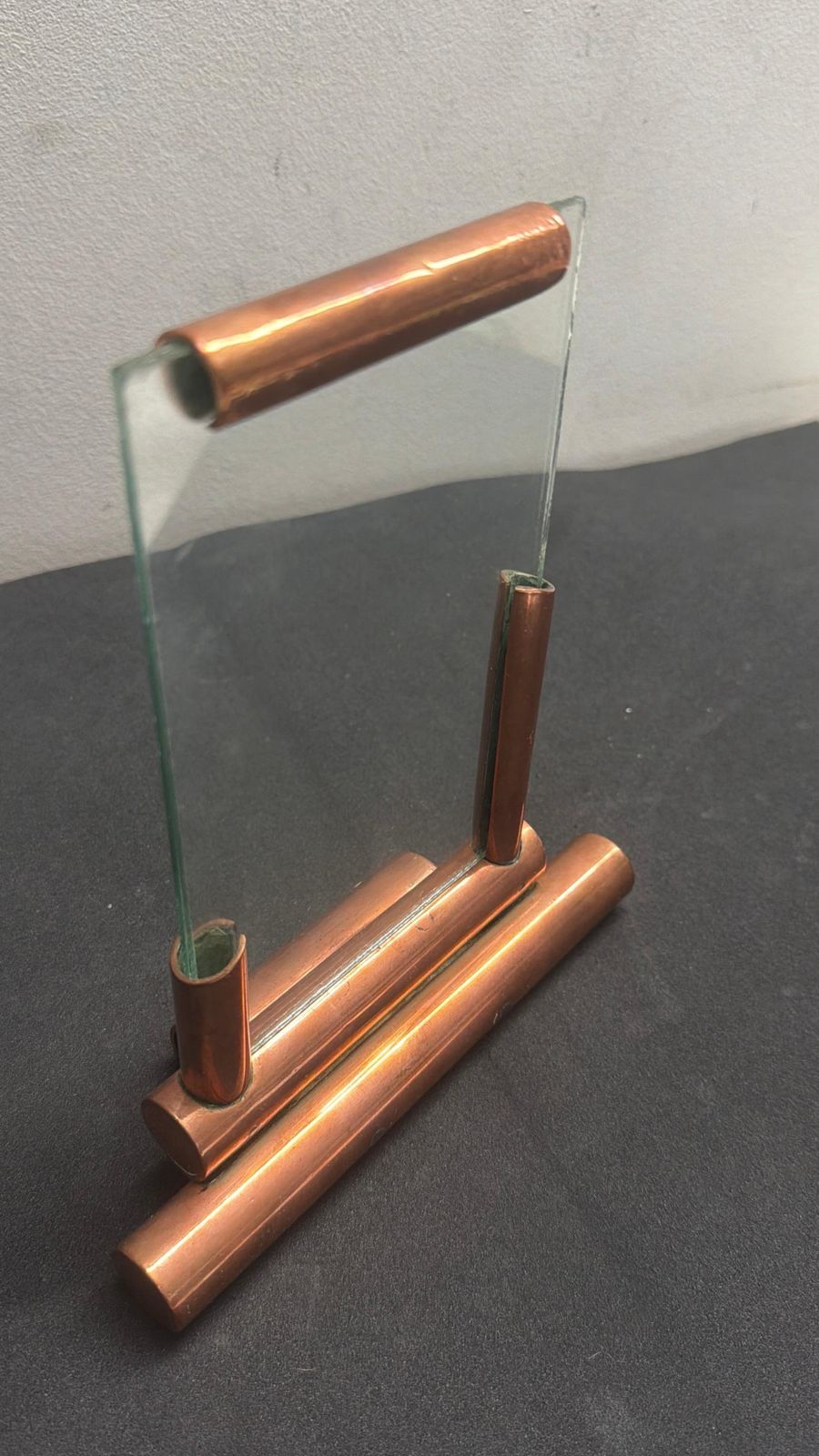 photo vinterior Authentic 1930s Art Deco Copper And Glass French Picture Frame