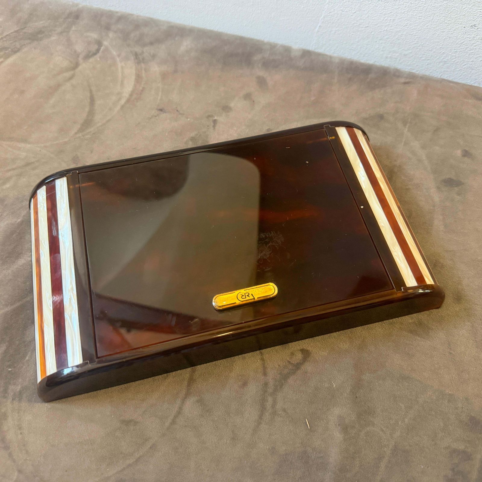 Home Decor 1970s Mid Century Modern Faux Tortoiseshell Lucite Games Box By Renzo Romagnoli photo