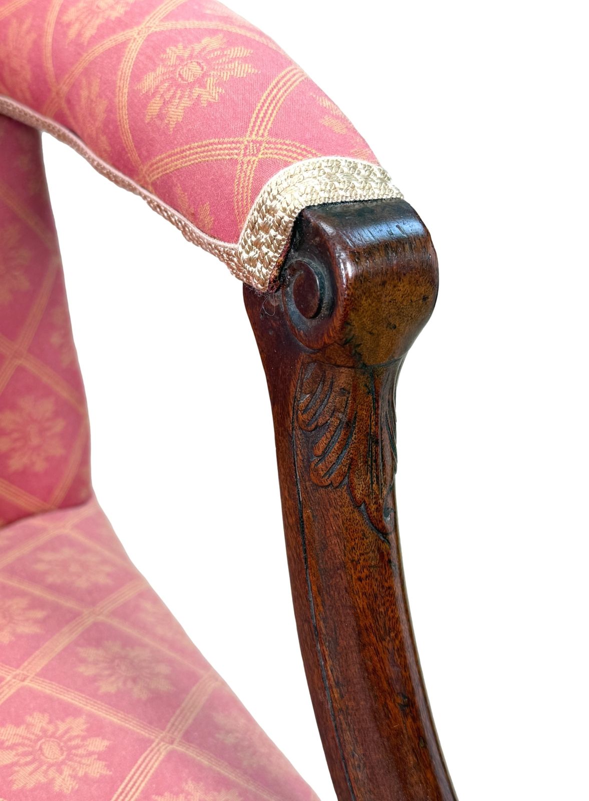 Georgische mahonie Gainsborough library fauteuil, 18e eeuw (Engeland, ca. 1760) photo vintage