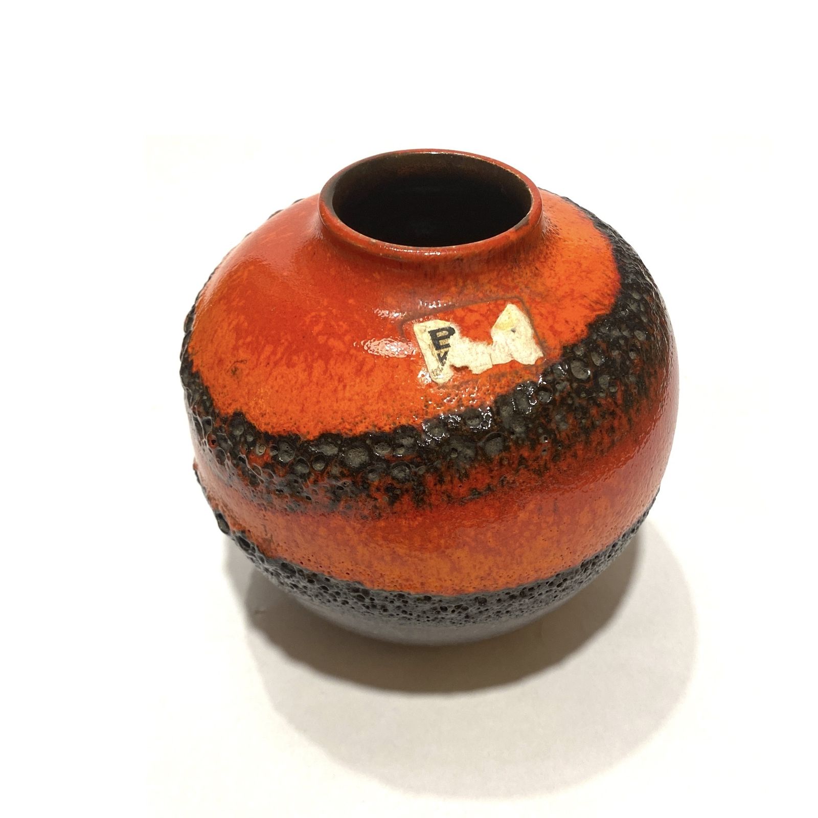 Bay Keramik 64 12 Vaas in Rood en Oranje Fat Lava Glazuur, jaren 1970 West-Duits Aardewerk photo furniture