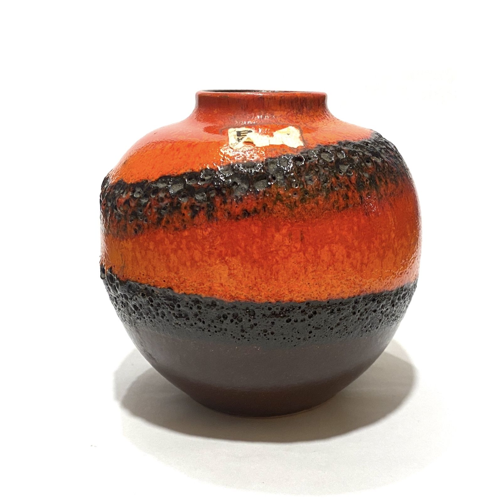 Bay Keramik 64 12 Vaas in Rood en Oranje Fat Lava Glazuur, jaren 1970 West-Duits Aardewerk photo buy