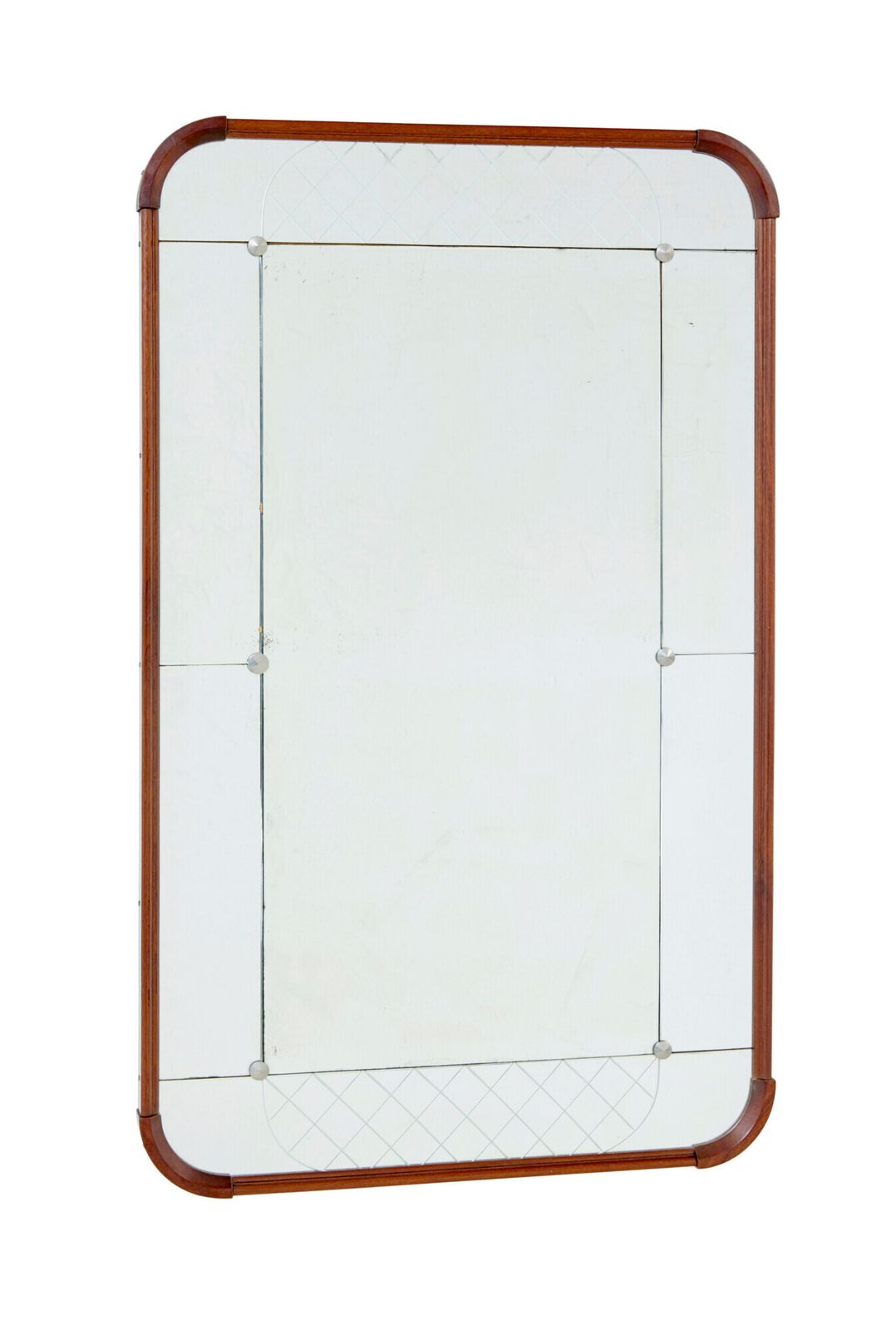 Zweedse Mid-Century spiegel met bewerkt glas van Glas & Tra photo furniture
