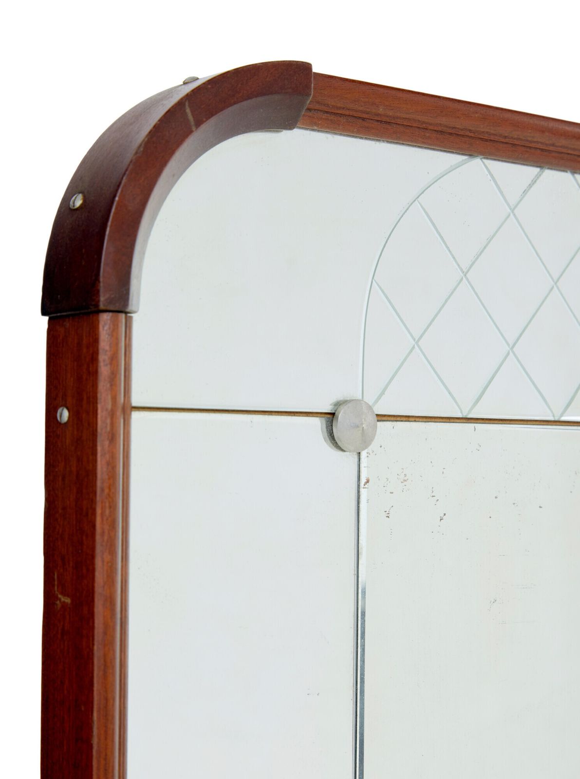 Zweedse Mid-Century spiegel met bewerkt glas van Glas & Tra photo for sale