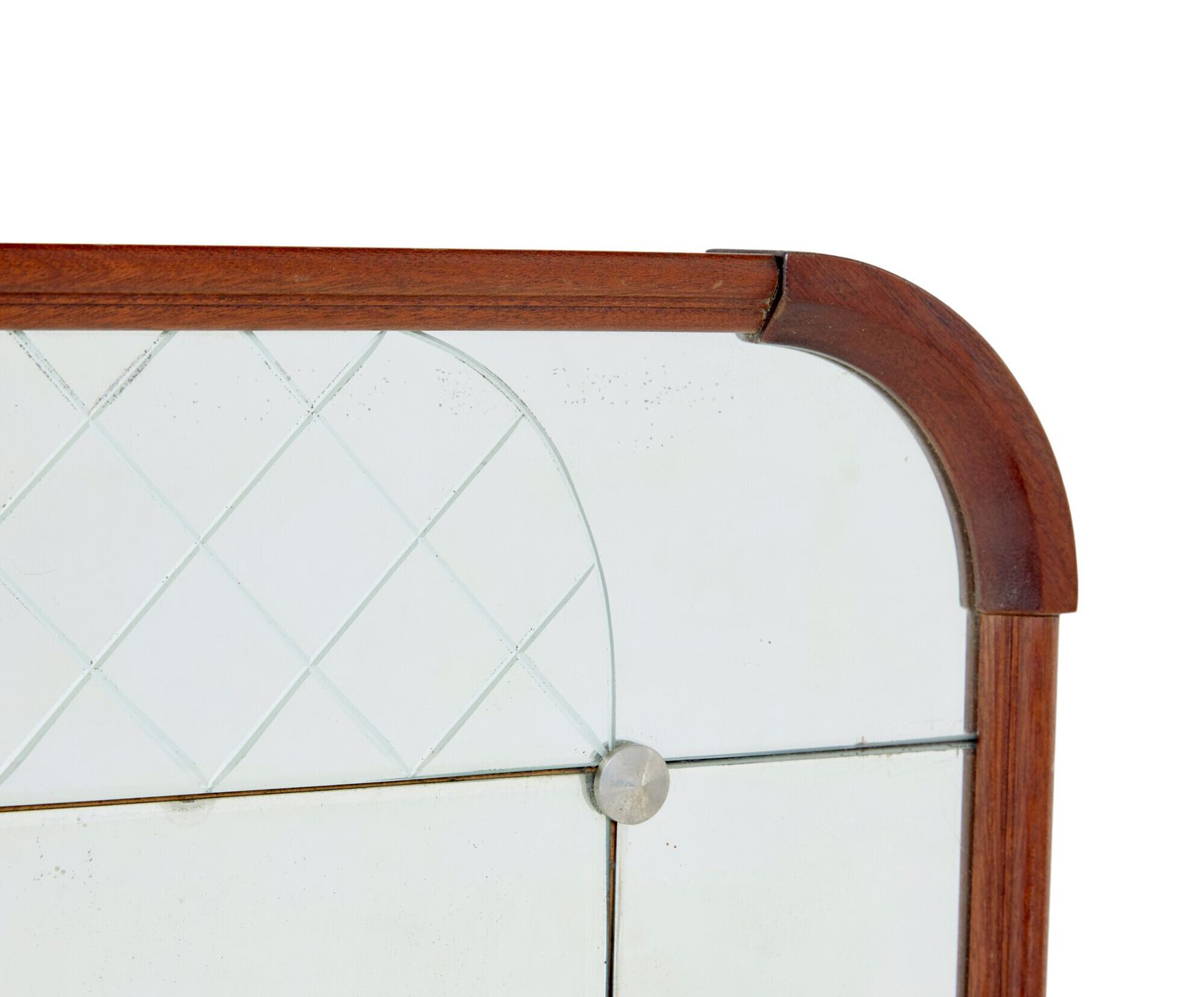 Zweedse Mid-Century spiegel met bewerkt glas van Glas & Tra photo Woonaccessoires