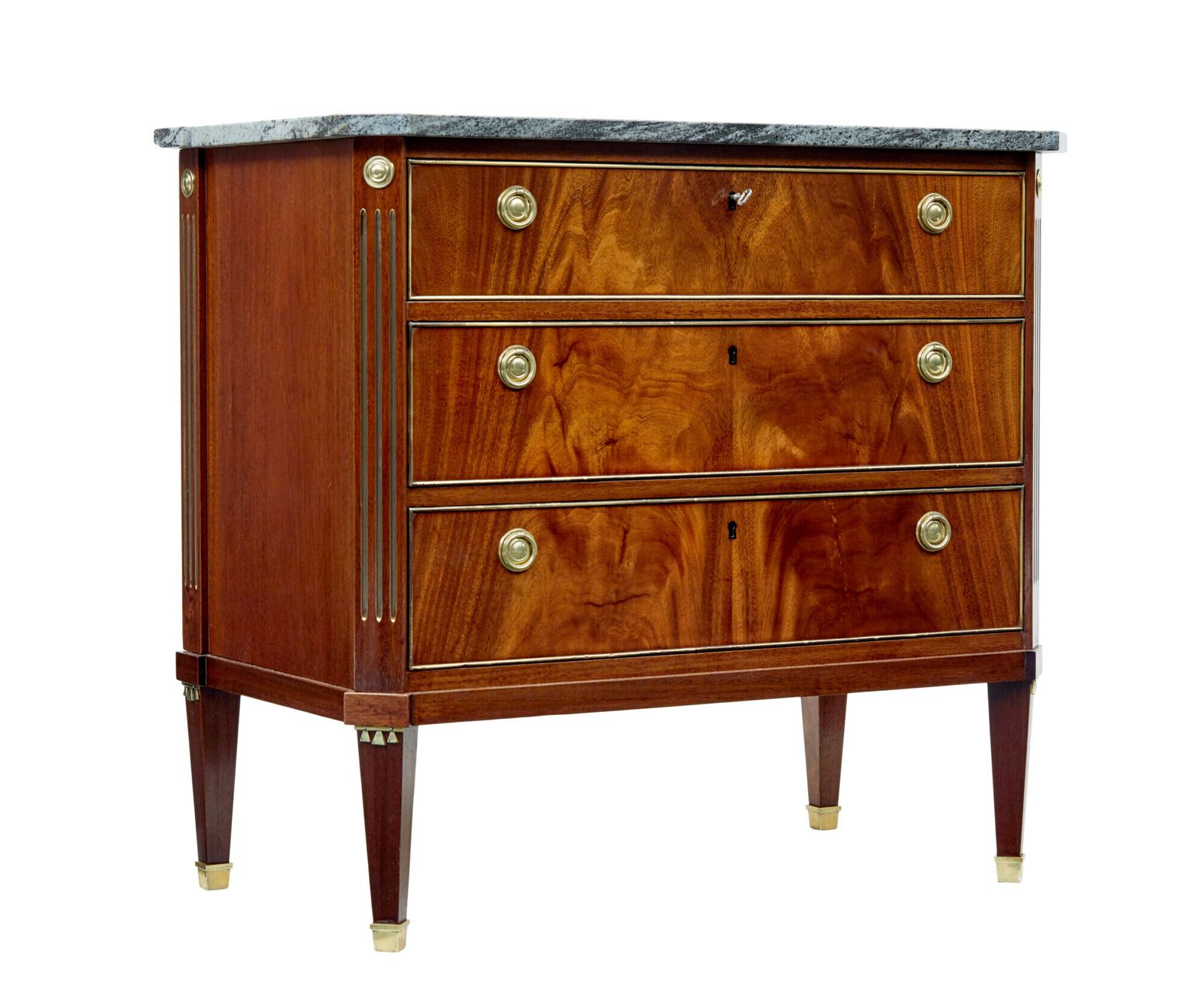 Early 20th Century Directoire Revival Marble Top Chest Of Drawers