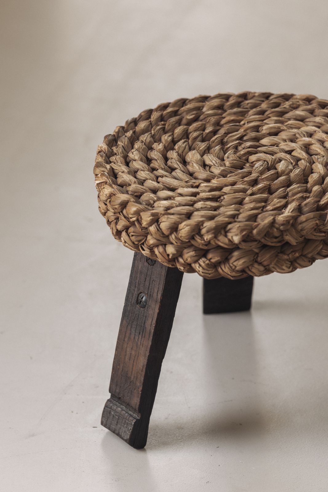 Rare Chair And Matching Stool By Adrien Audoux And Frida Minet, France 1950s photo vintage