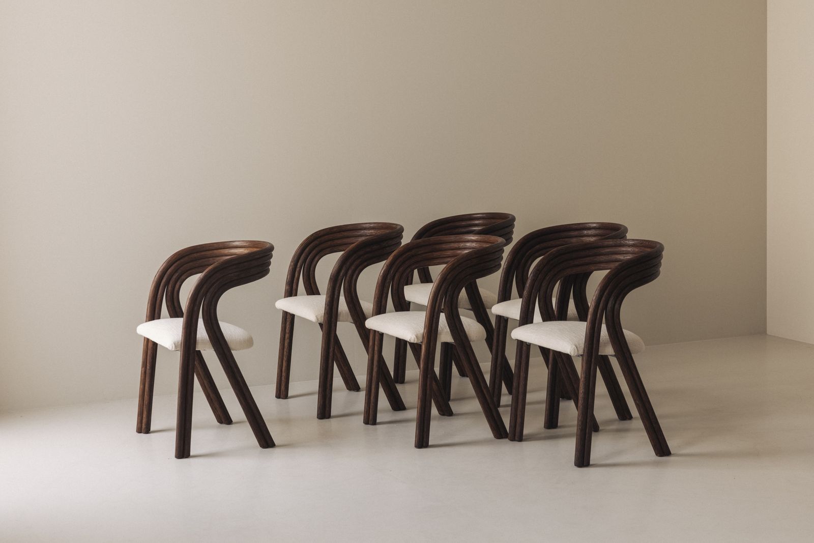 Sculptural Set Eetkamerstoelen van Axel Enthoven voor Rohé, jaren 1980 photo for sale