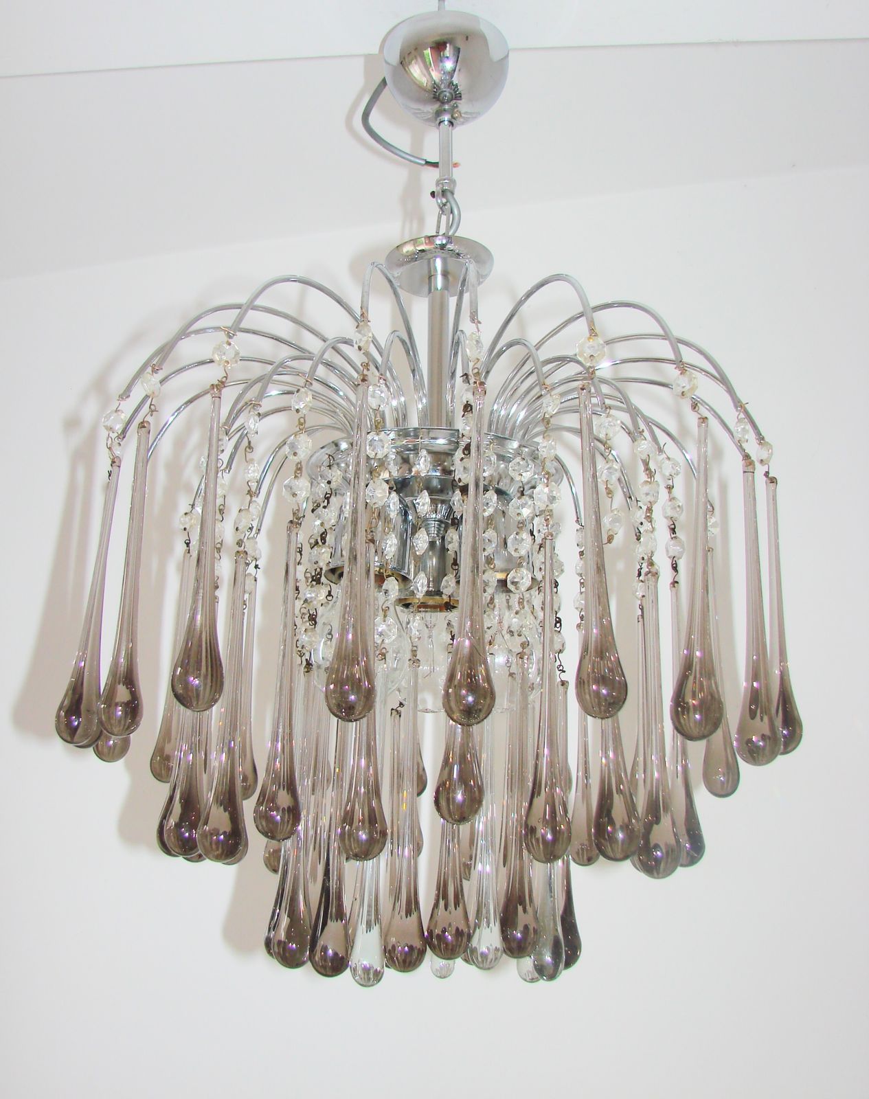photo for sale An Original Paolo Venini Murano Chandelier, Italy, 1970s.