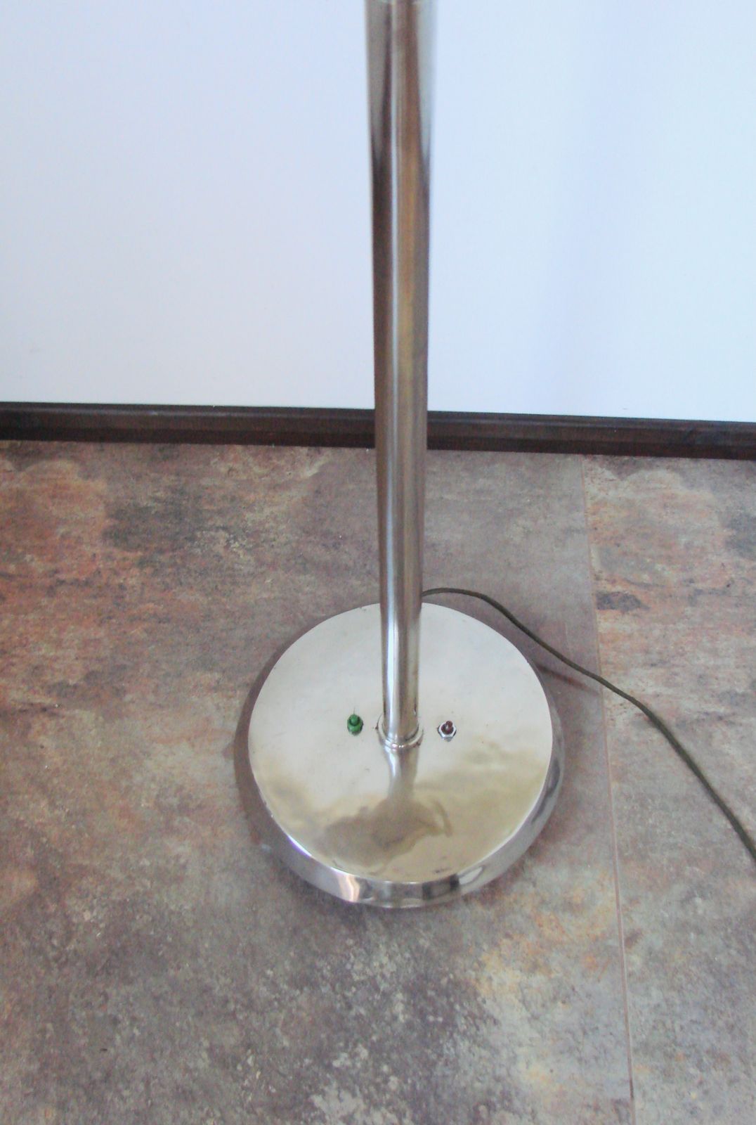 Art Deco Floor Lamp, 1930s, Nickel Plated Steel photo vintage