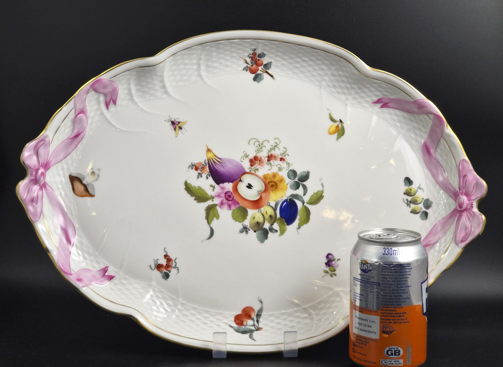 Antiek Herend Fruit Bouquet Porseleinen Lintenschaal, ca. 1915-1930 photo furniture