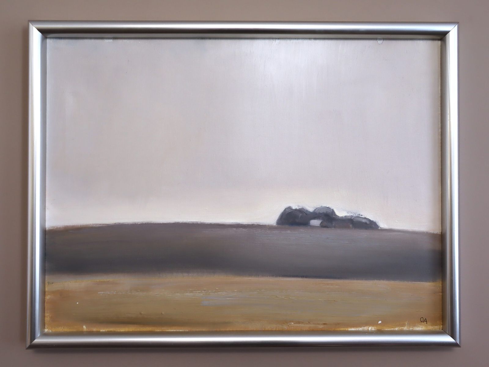 Distant Trees In Oil Onto Canvas