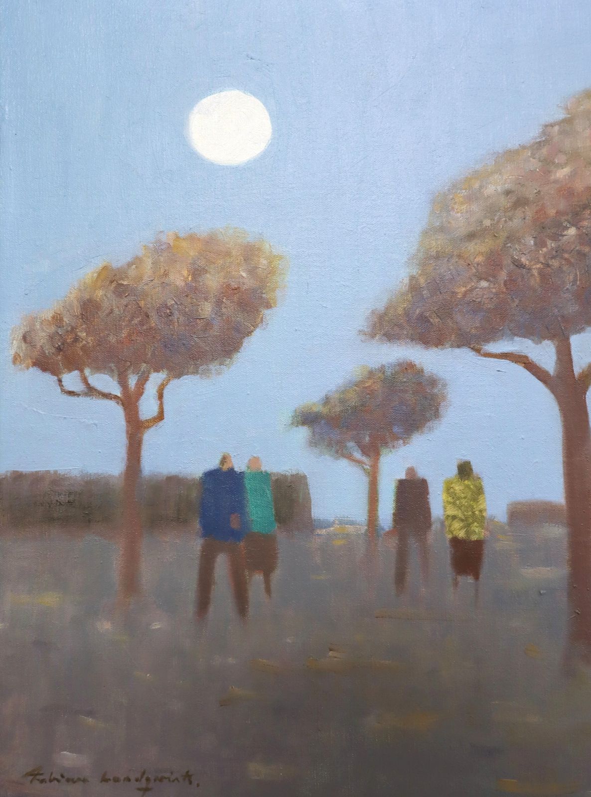 Under The Pale Blue Sky, olieverfschilderij midden 20e eeuw photo Kunst