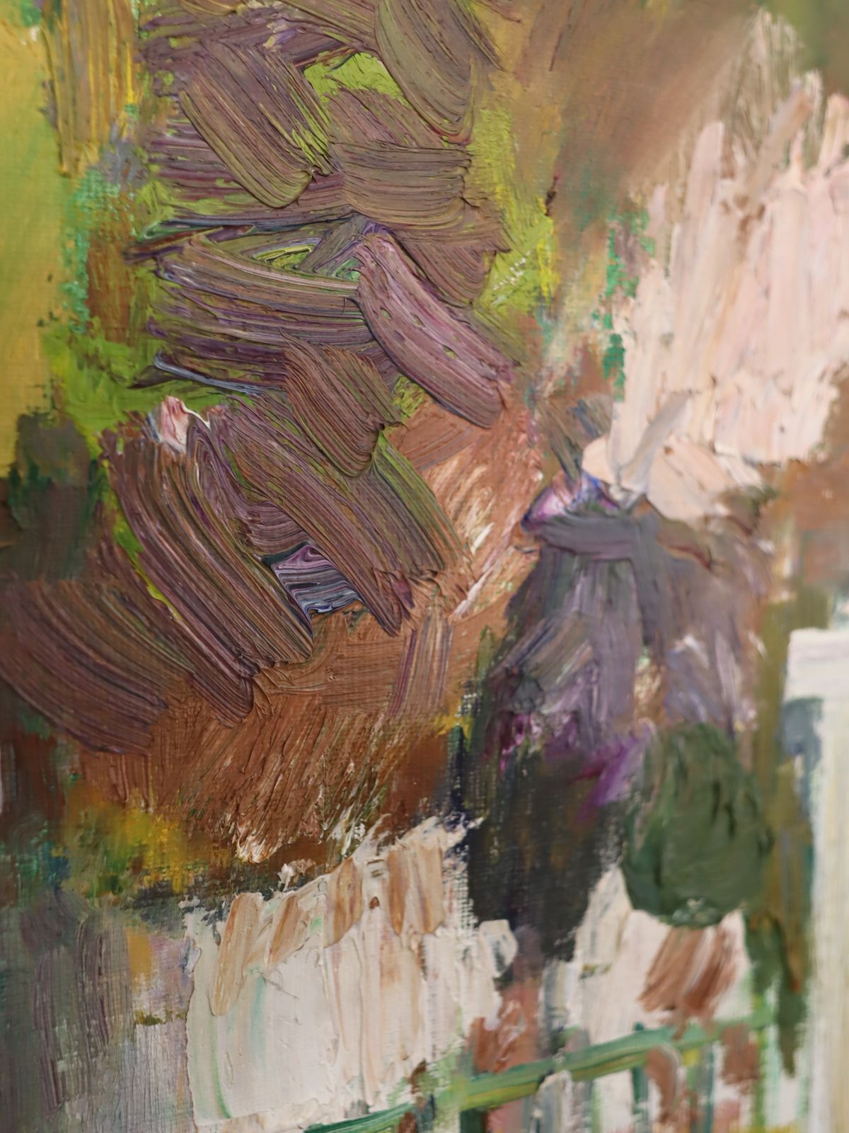 The Green Gate, In Oil Onto Canvas Mid 20th Century photo Art