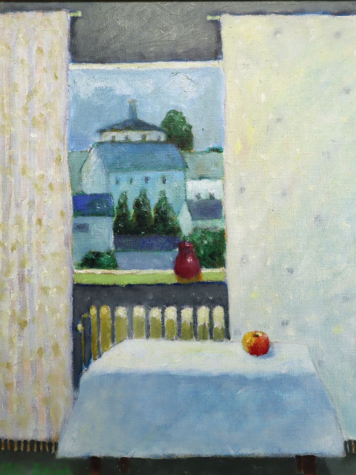 Room With A View, In Oil Onto Canvas Mid 20th Century photo 501.0