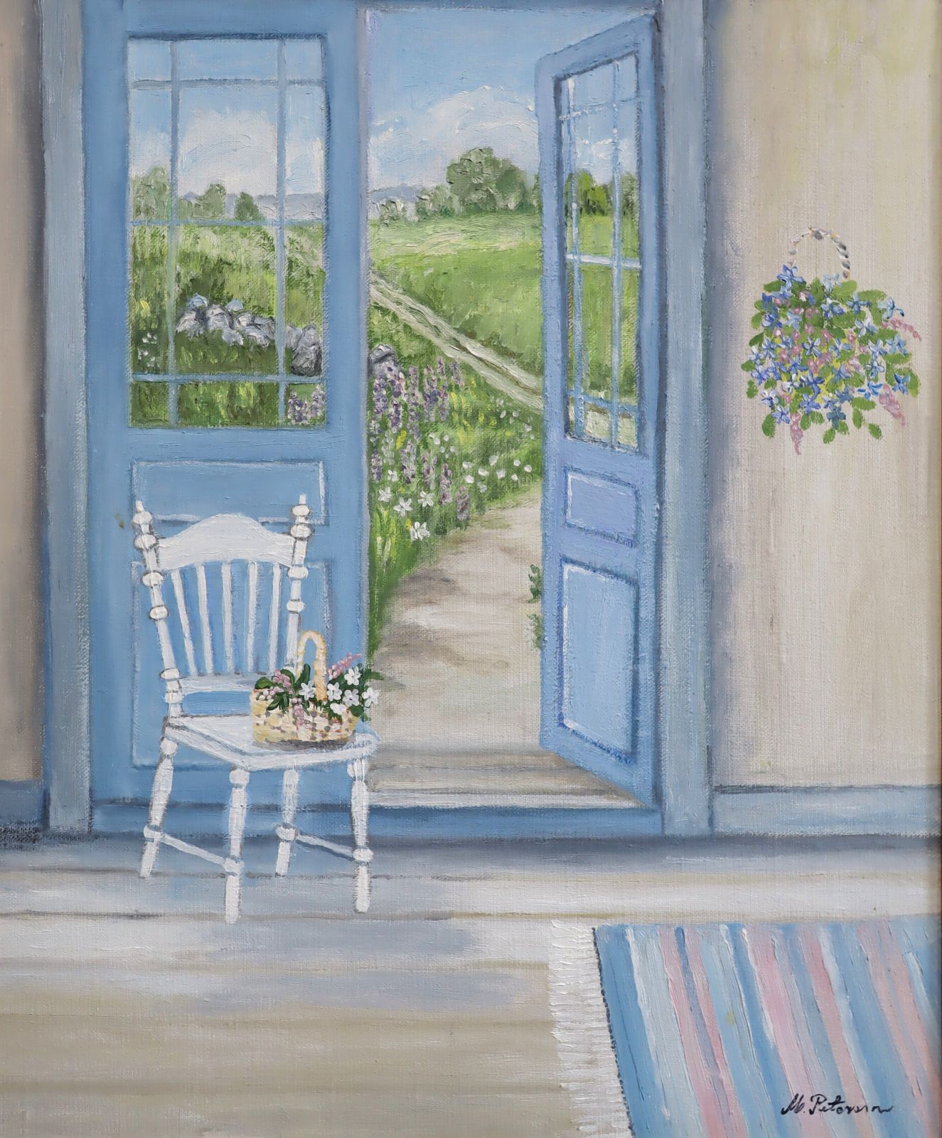 Open Doors To Summer, In Oil Onto Canvas Mid 20th Century photo 435.0