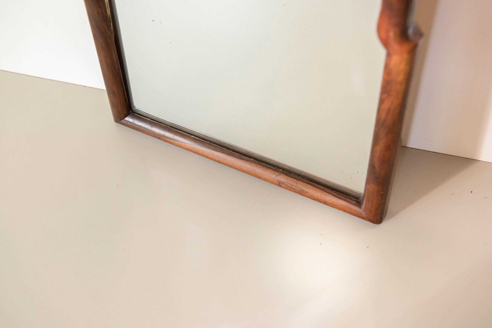 Antique Dutch Arched Wall Mirror   Scalloped Mahogany Wooden Frame   Small Art Nouveau Mirror   Early 1900s photo buy