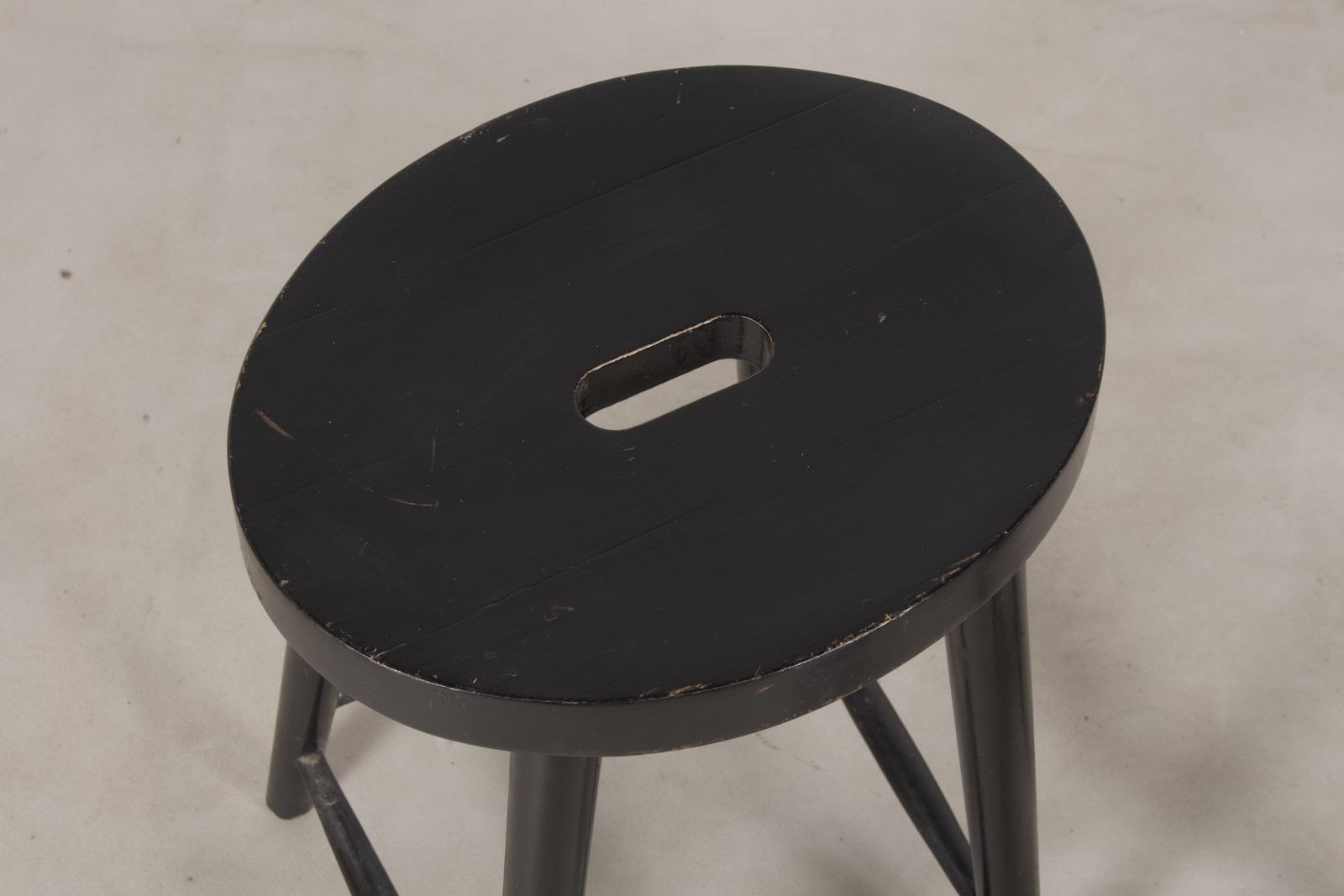 Set Of 2 Black Vintage Oak Stools, Germany 1960s photo vinterior
