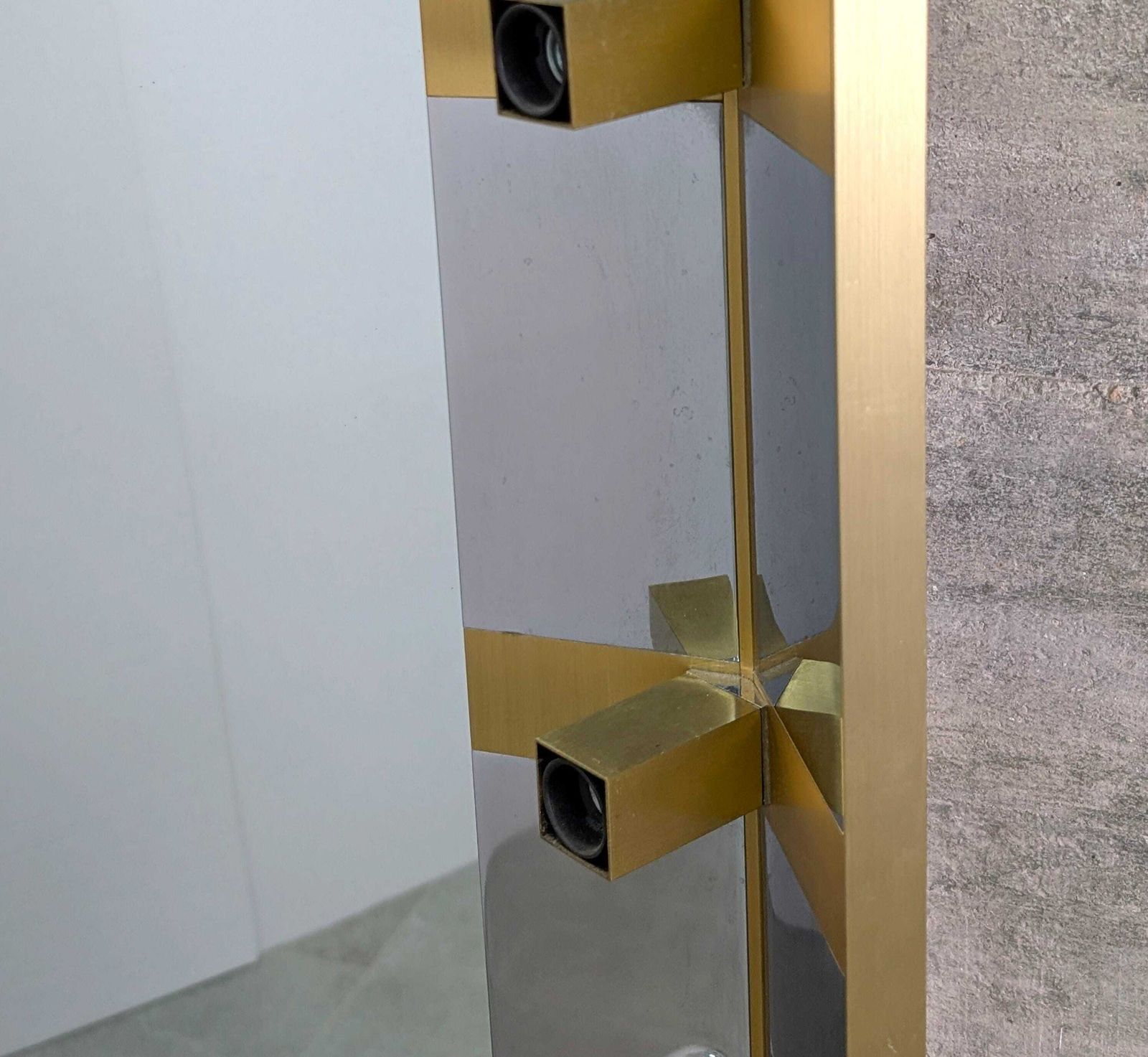 photo furniture Illuminated Dressing Room Mirror By Gaetano Sciolari In Chrome And Brass, Italy, 1970s