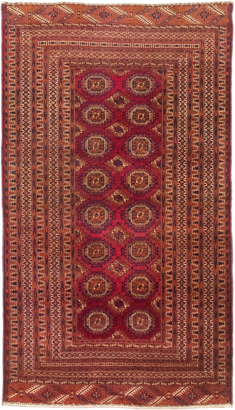Mid-Century Bokhara vloerkleed, 200 × 114 cm, ca. jaren 1960