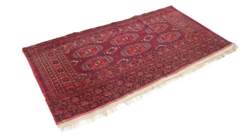 Antiek Bokhara tapijt, rood, 148 × 75 cm, ca. 1900 photo furniture