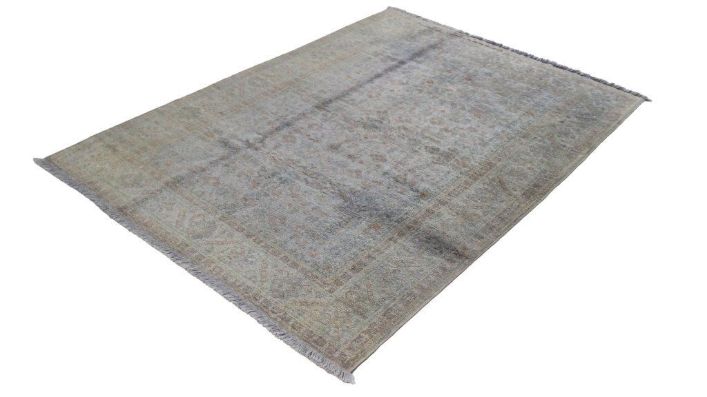 Mid Century Turkish Kayseri Silk Rug, Grey, 173 × 122cm photo furniture