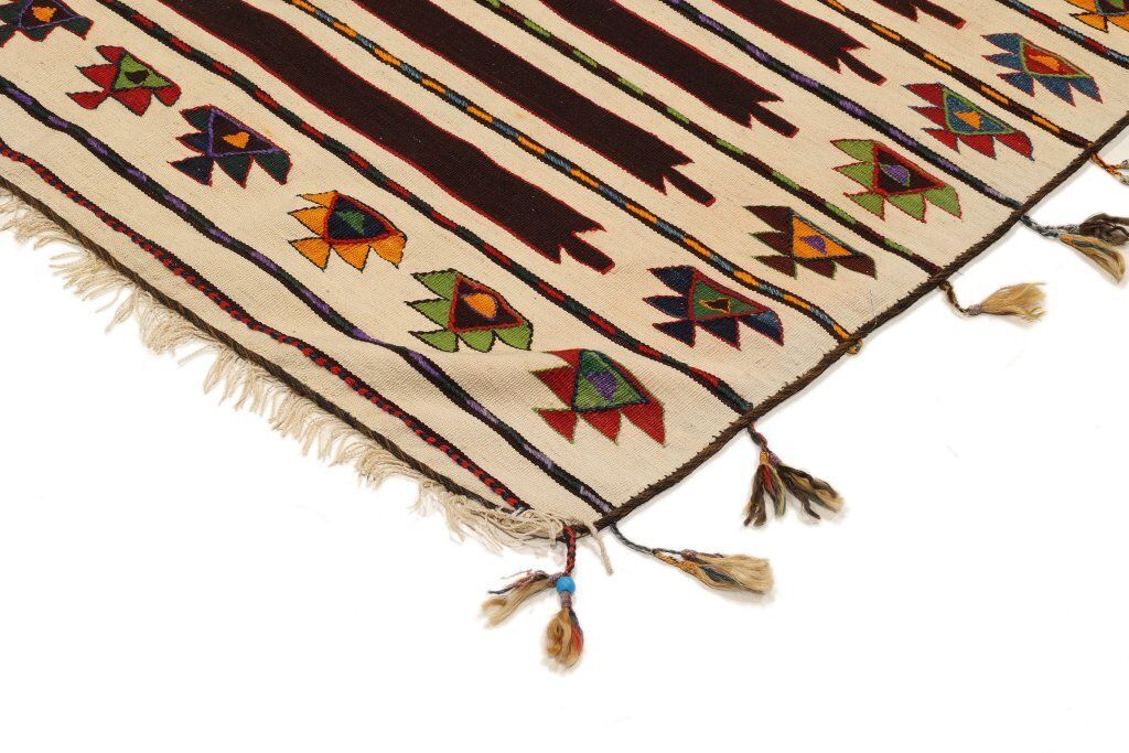 Antiek Turks kilim, crème, 226 × 114 cm, begin 20e eeuw photo 1180.0