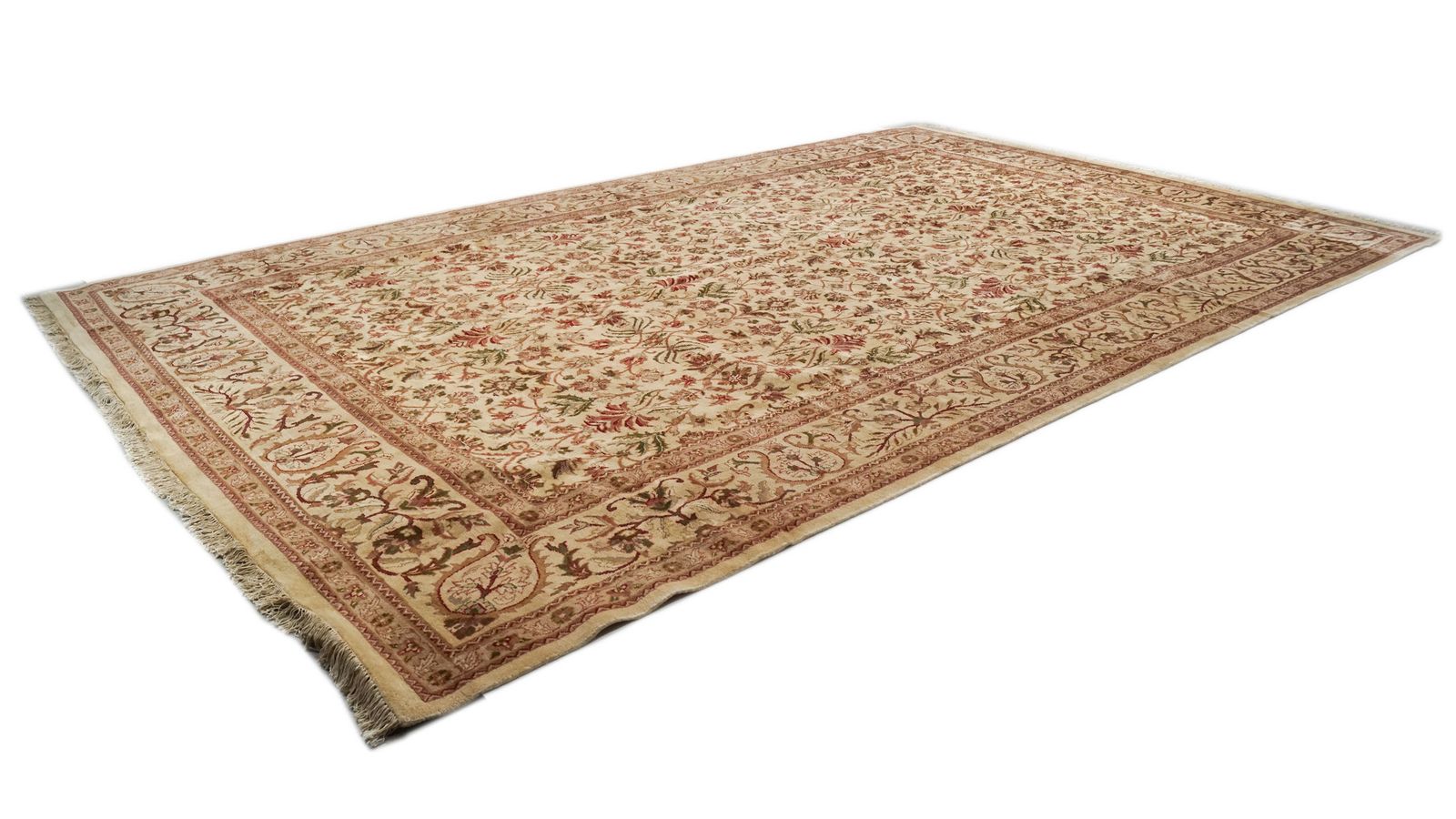 Vintage Indiaas Jaipur tapijt, 567 × 359 cm, ca. jaren 1990 photo furniture