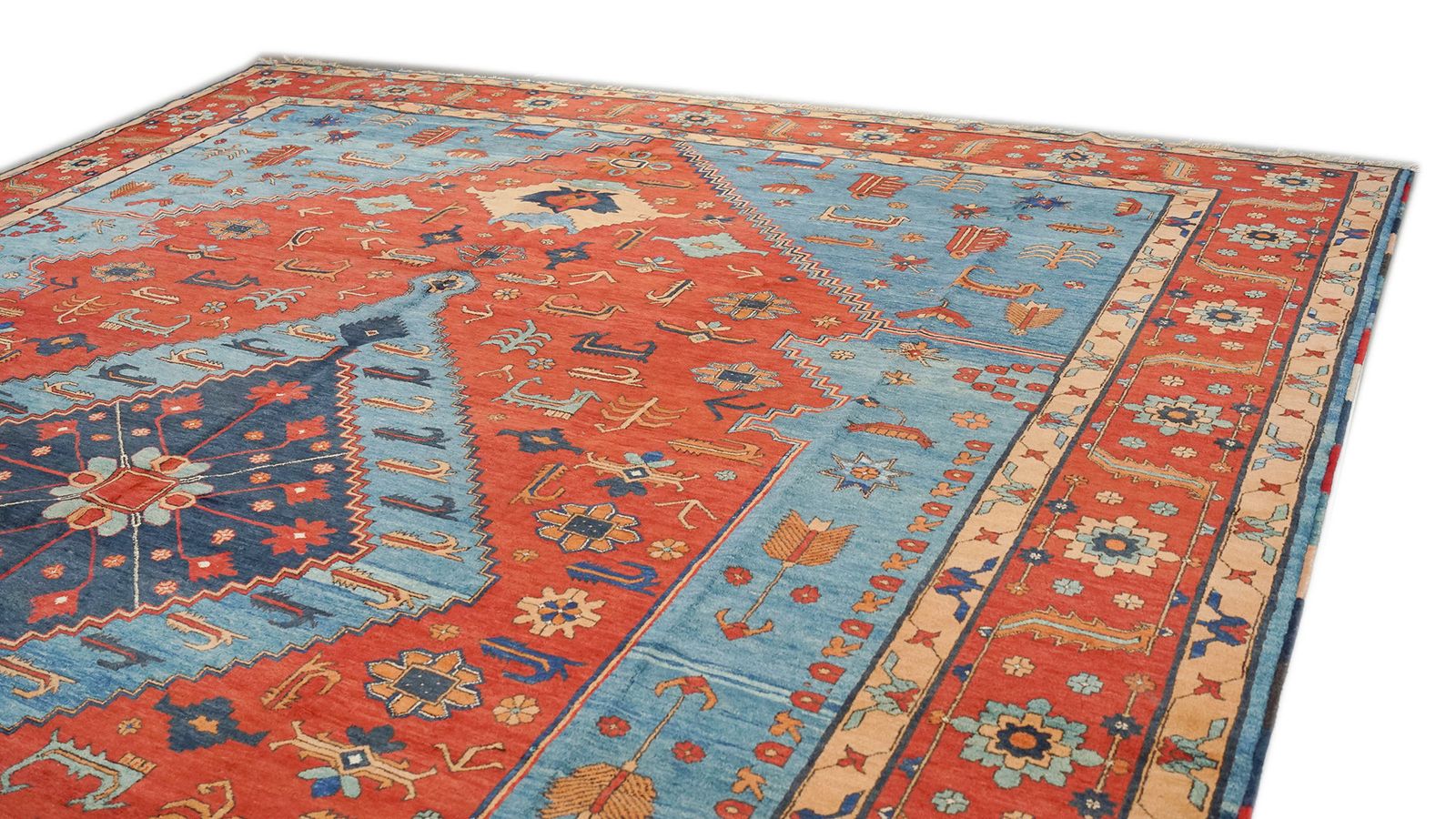 Vintage Afghaans handgeknoopt tapijt, 509 × 391 cm, ca. jaren 1990 photo Textiel