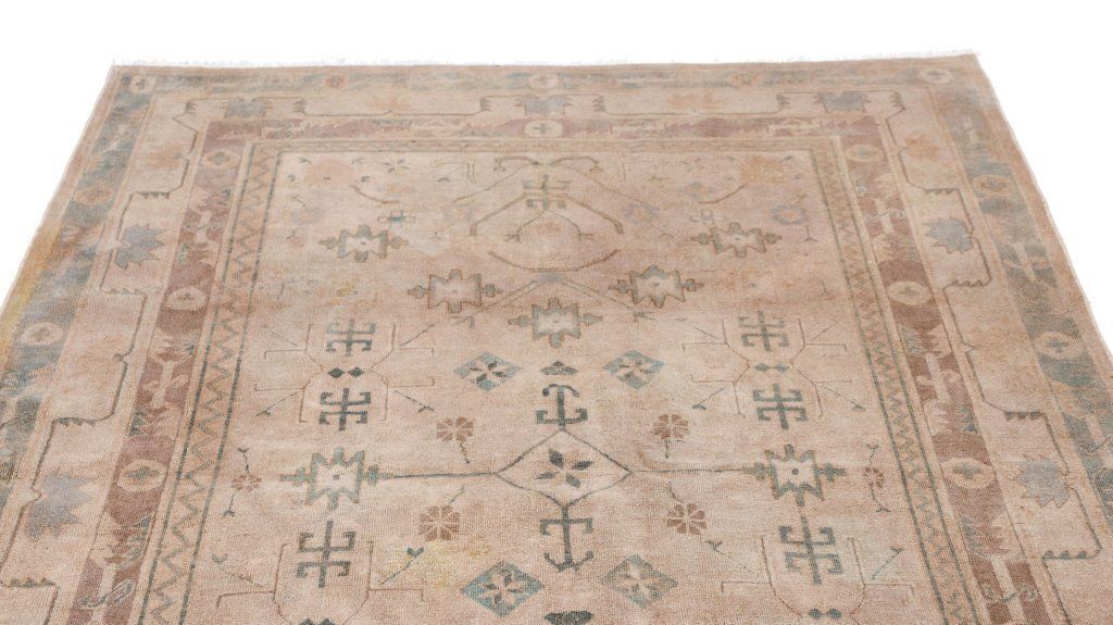 Antiek Samarkand tapijt, beige, 239 × 152 cm, ca. jaren 1910 photo Textiel