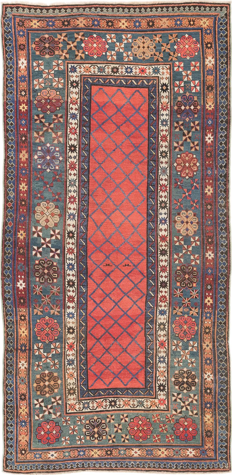 Antique Caucasian Kazak Runner, 257 × 122cm, Circa 1900s