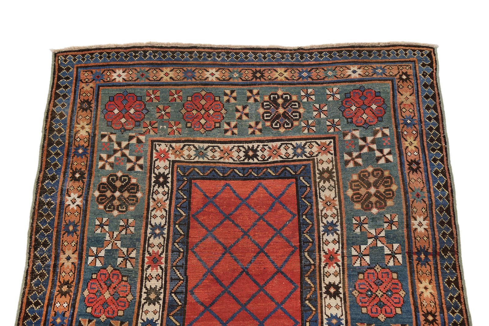 Antique Caucasian Kazak Runner, 257 × 122cm, Circa 1900s photo Textiel