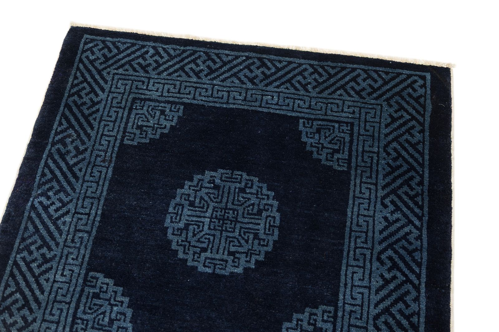 Antique Chinese Rug, Blue, 155 × 75cm, Circa 1900s photo Textiles