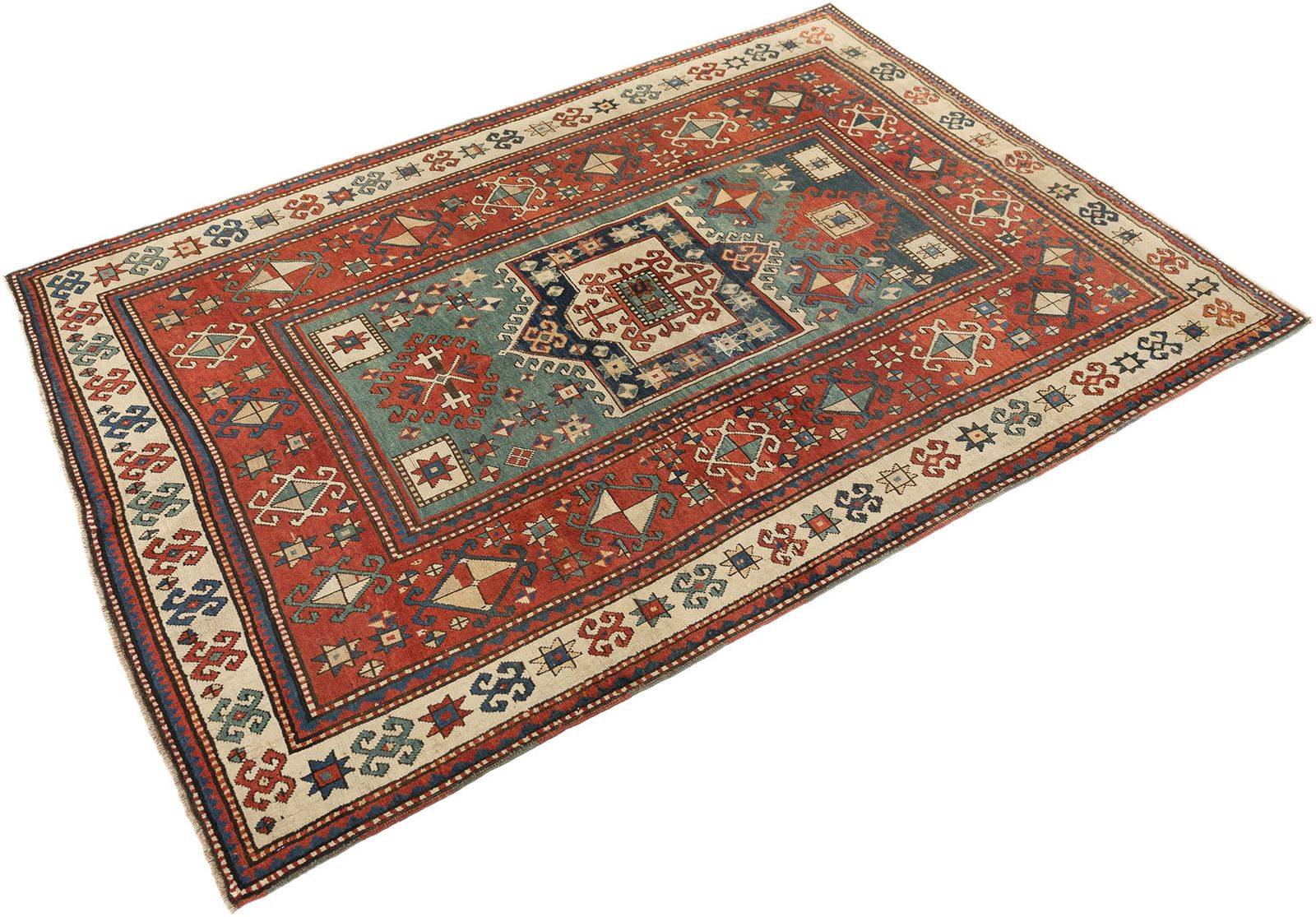 Antiek Kaukasisch Kazak tapijt, 260 × 182 cm, ca. 1900 photo furniture