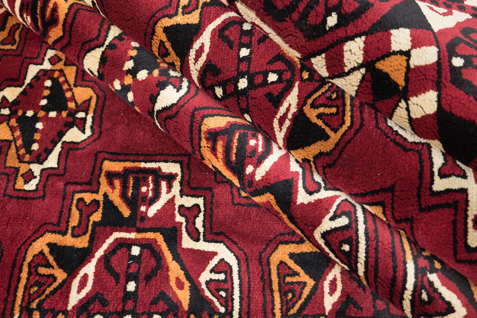 Mid-Century Samarkand vloerkleed, 544 × 460 cm, ca. jaren 1950 photo vintage