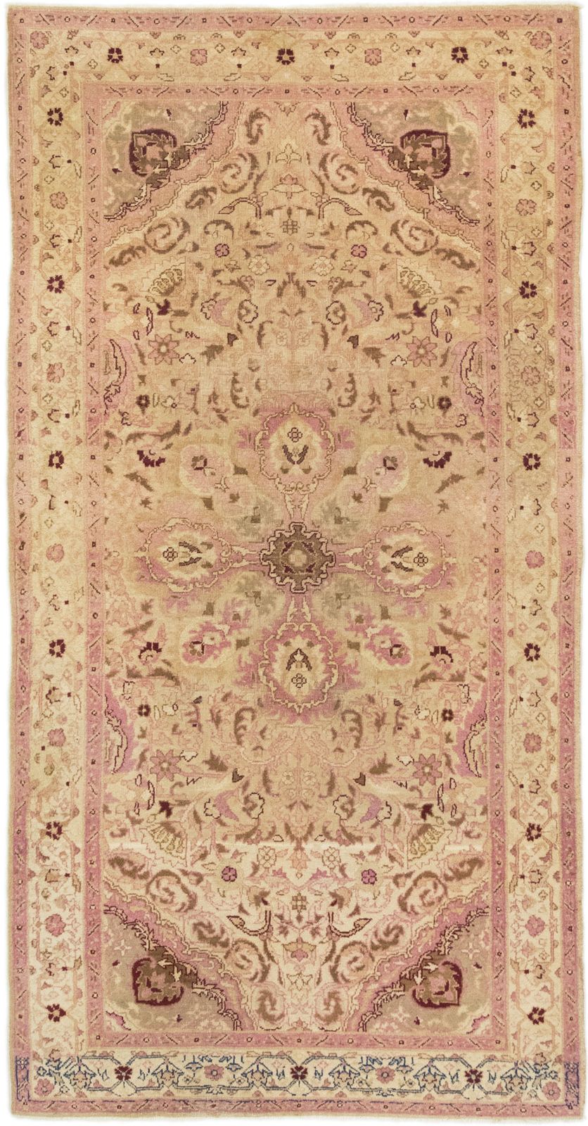 Antiek Indiaas Amritsar-tapijt, 244 × 124 cm, ca. jaren 1920