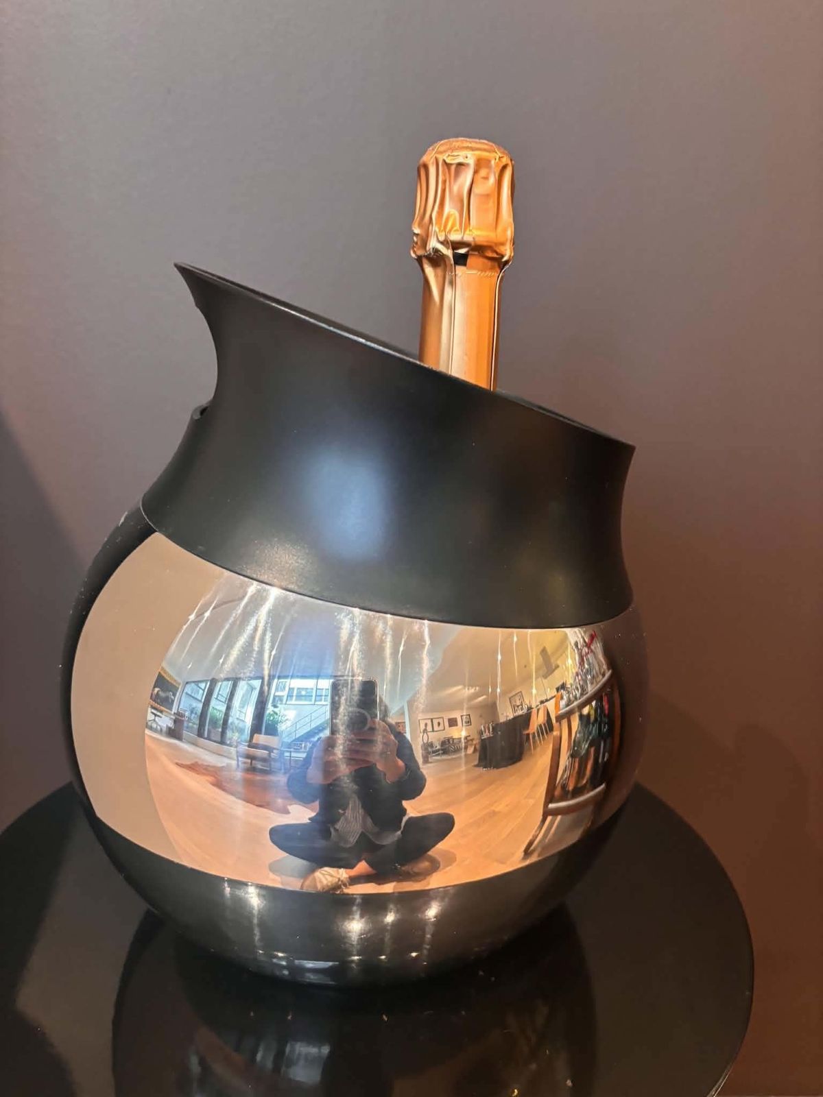 Seau à champagne vintage BergHOFF Zeno en acier inoxydable 18/10, design belge par Frederik Aerts photo buy