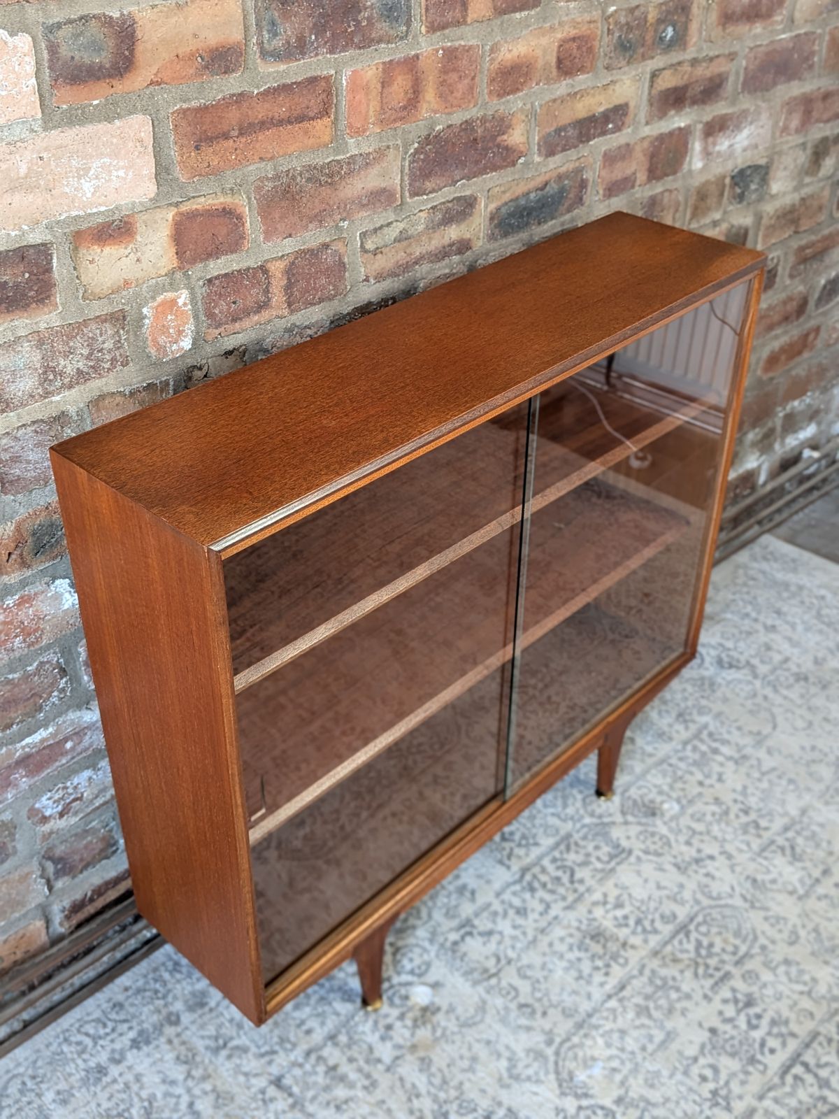 photo for sale Mid Century Modern Teak Glazed Bookcase & Display Cabinet By A.H. McIntosh, 1960s