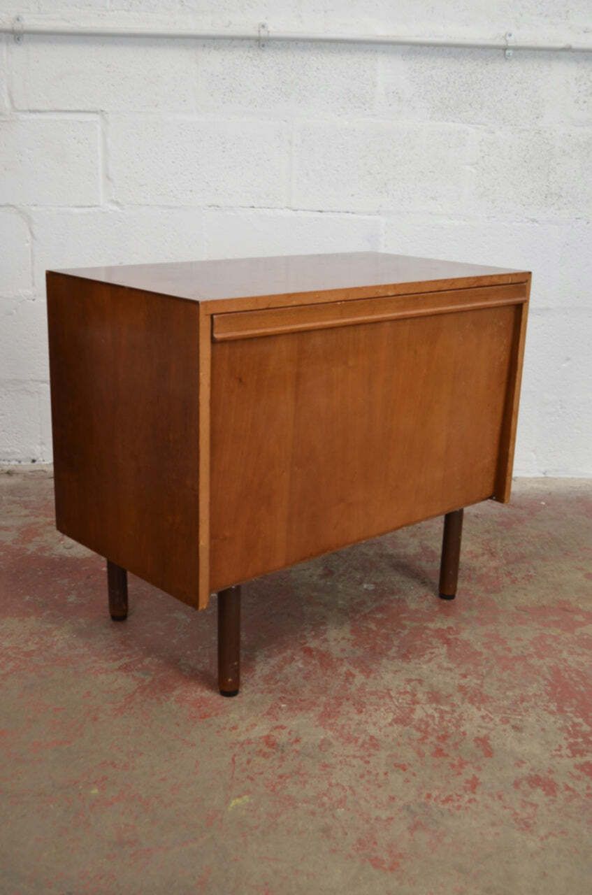 Vintage Mid Century Teak Record Cabinet