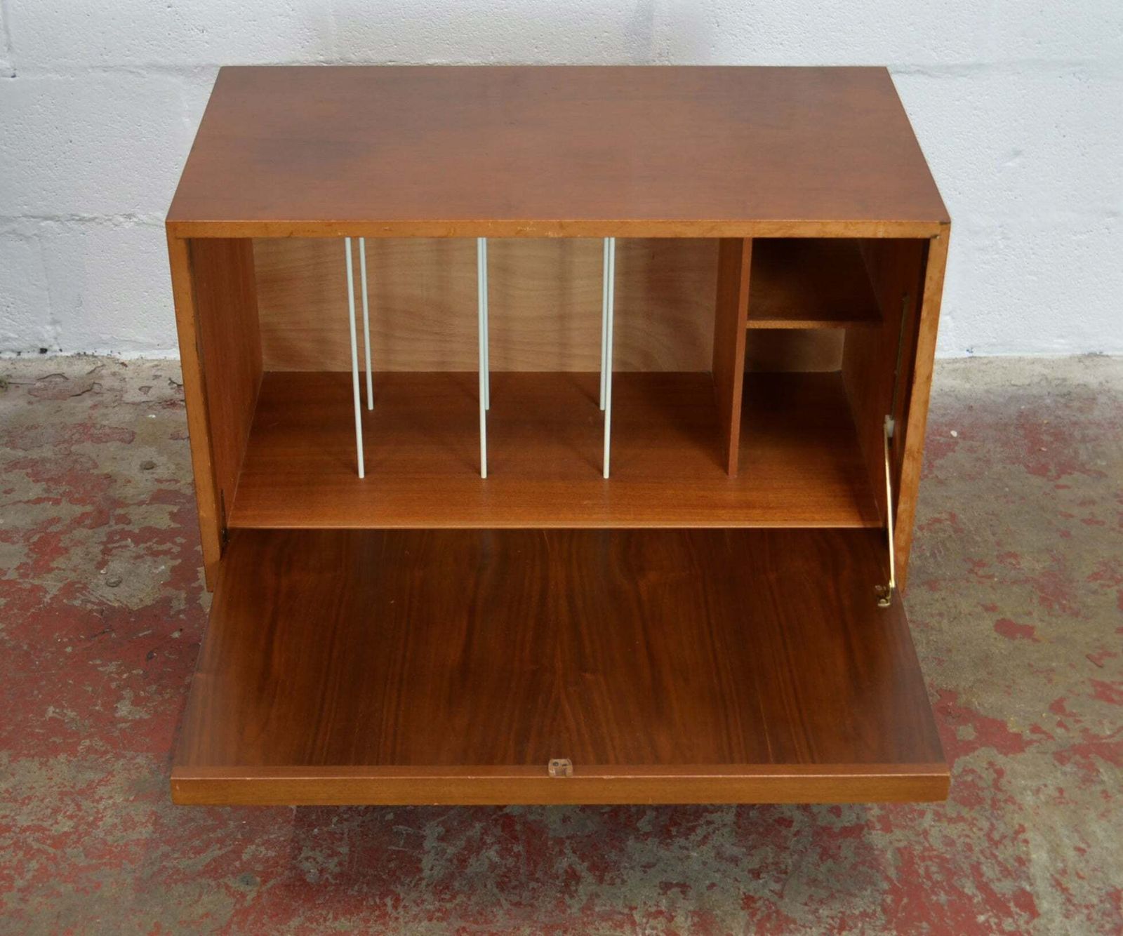Vintage Mid Century Teak Record Cabinet photo 180.0