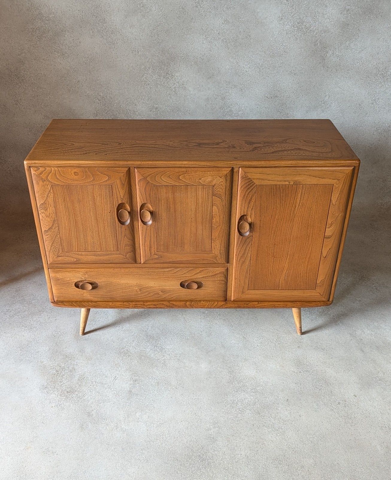 Vintage Ercol 467 Blonde Elm Windsor Sideboard 1960s photo for sale