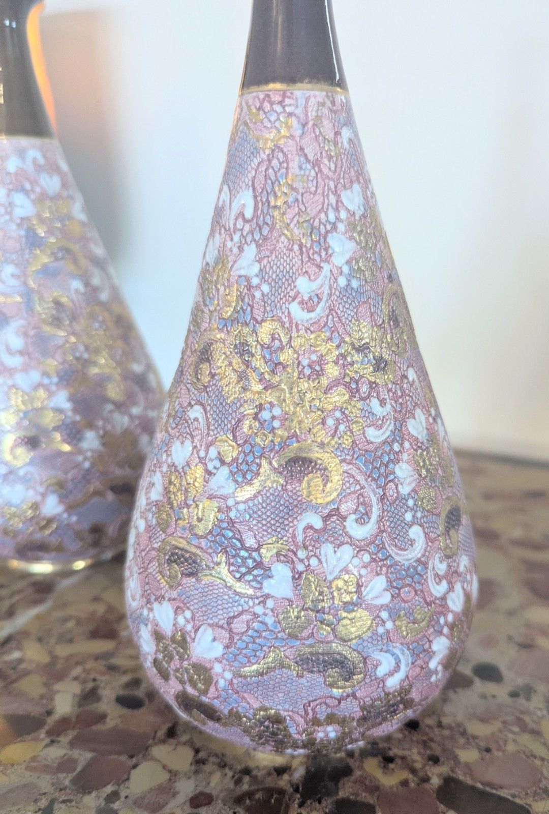 Pair Late 19th Century Doulton & Slaters Patent Hand Painted Vases  0384 photo 716.0