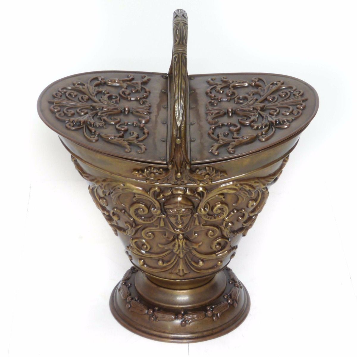 Victorian Brass Coal Helmet