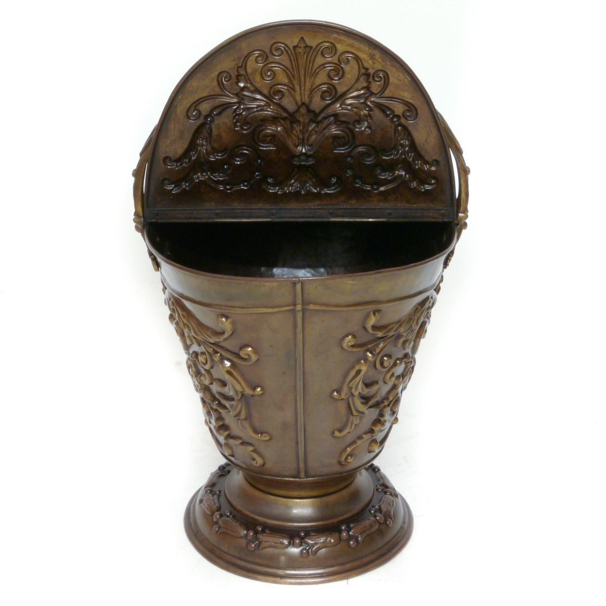 Victorian Brass Coal Helmet photo vintage