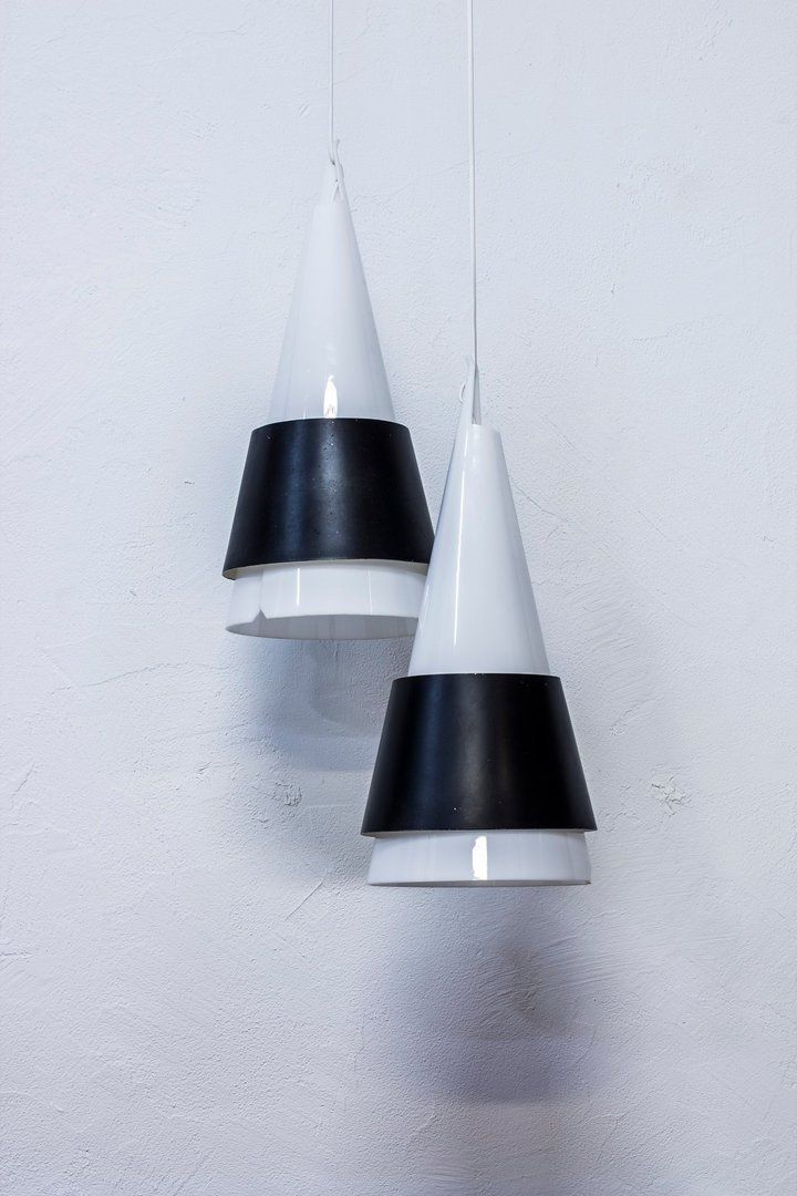 Rare "Struten" Pendant Lamps By Hans Bergström photo for sale