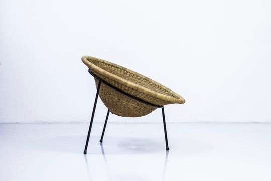 1950s Wicker Easy Chair By Sven Staaf photo for sale