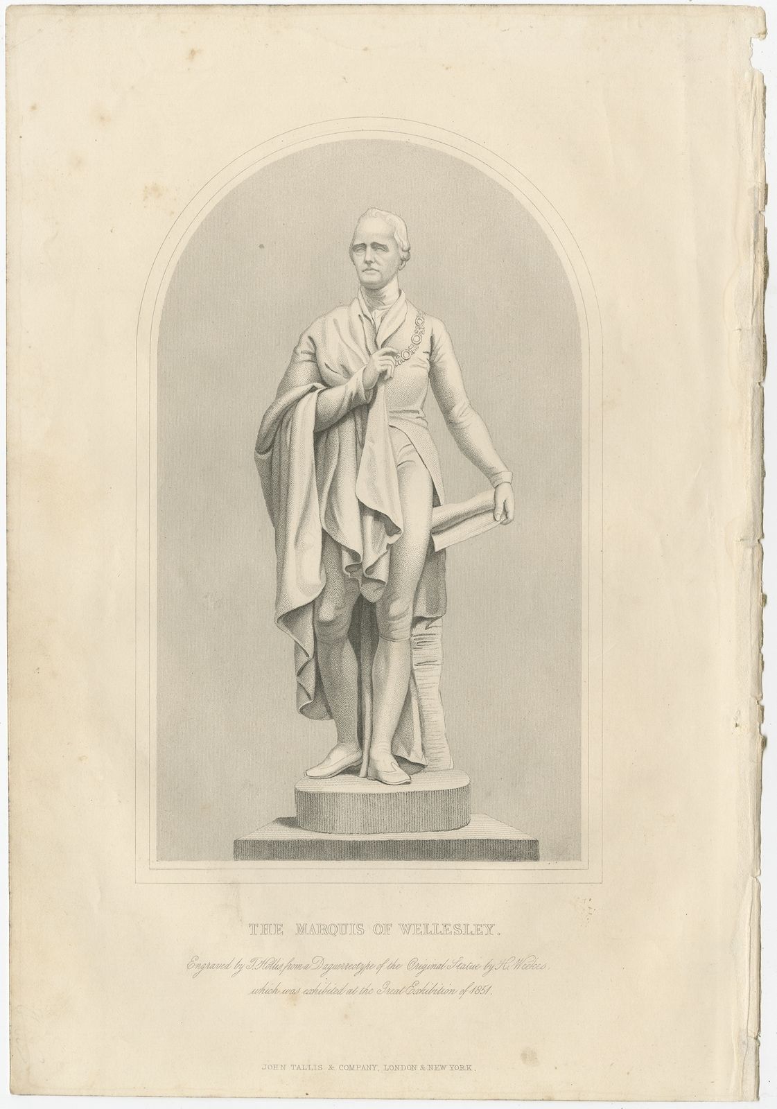 Antique Print Of The Marquis Of Wellesley By Tallis (1849)