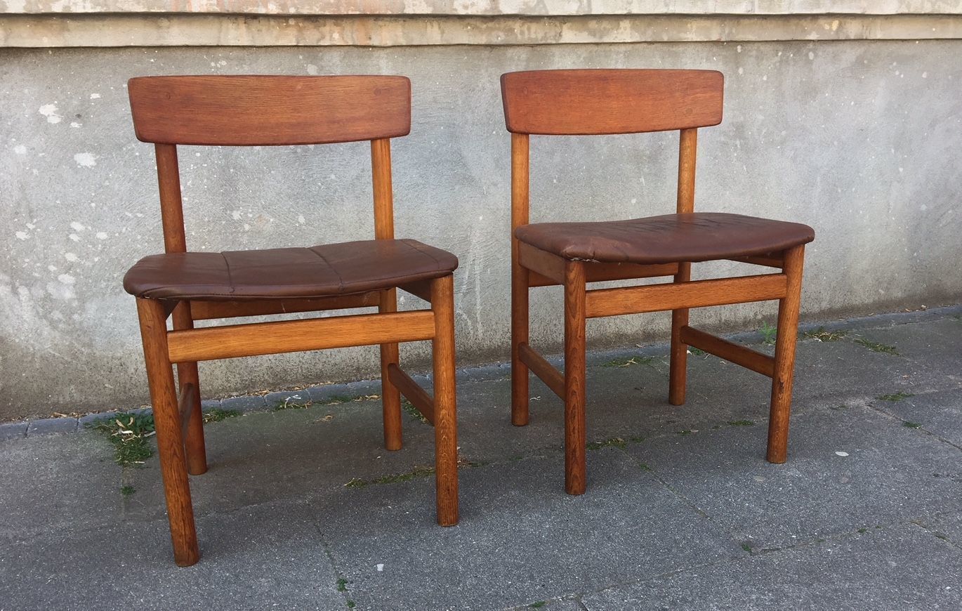 Oak Bm 236 Side Chairs By Børge Mogensen For Fredericia, 1950s, Set Of 2