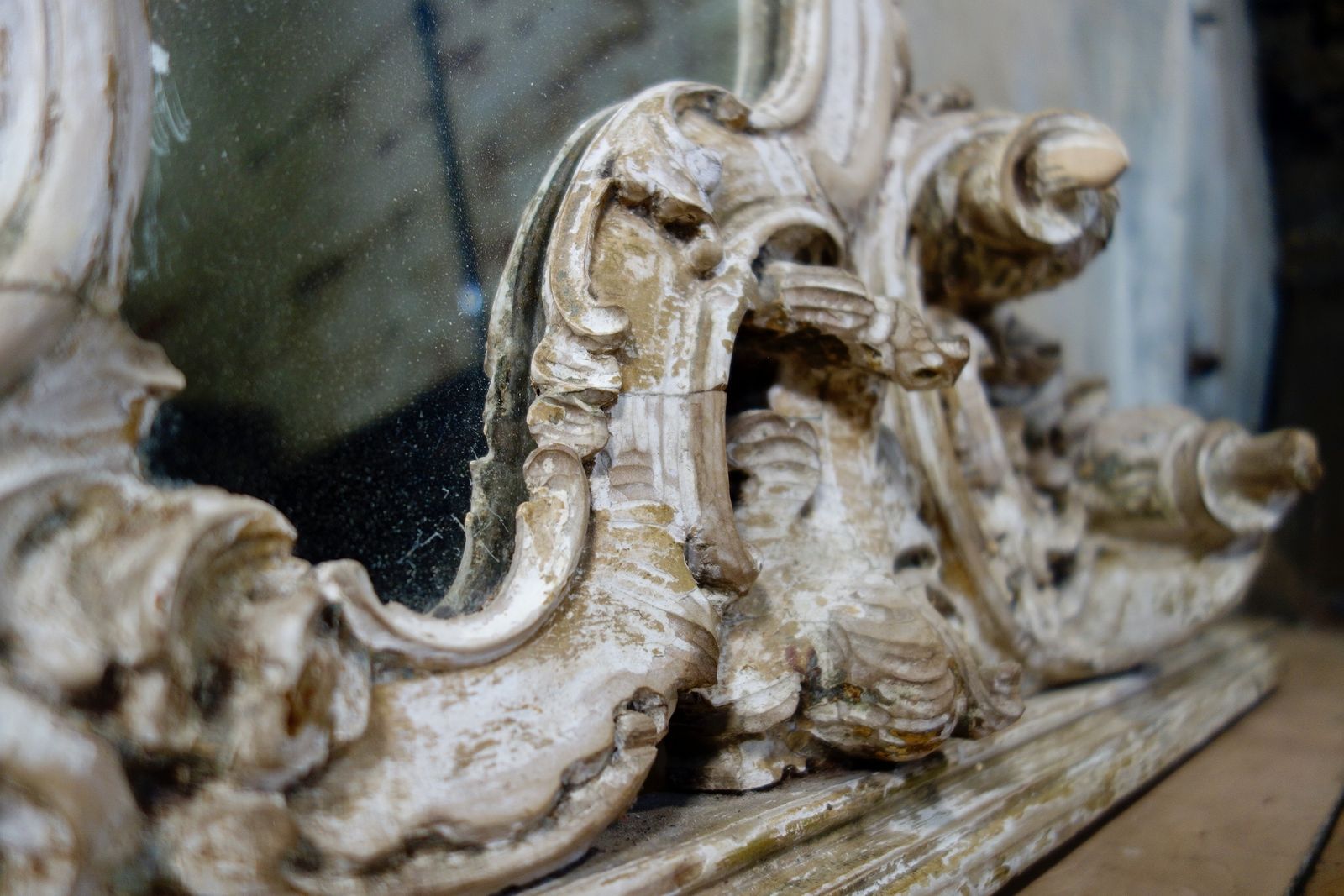 19th Century French Painted Rococo Wall Mirror photo 6710.0